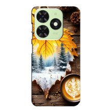 Чехол с уникальным дизайном «Осень с кофе» для Tecno Pop 8 – Осенне-зимнее кофе
