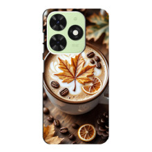 Чехол с уникальным дизайном «Осень с кофе» для Tecno Pop 8 – Пряный кофе