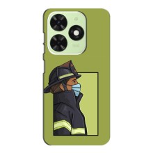 Силиконовый бампер (Работники) на Tecno Pop 8 (Пожарник)
