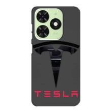 Силіконовий бампер з картинкою машини на Tecno Pop 8 – Logo TESLA