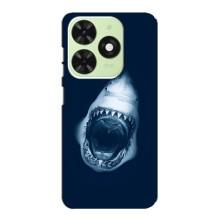 Силиконовый бампер с картинкой животных для Tecno Pop 8 (Пасть Акулы)