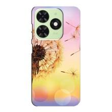 Силиконовый Чехол с одуванчиками на Tecno Pop 8 – Цветок-одуванчик
