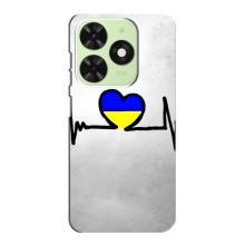 Силиконовый Чехол на Tecno Pop 8 (Я-Украина) – Украинская кардиограмма