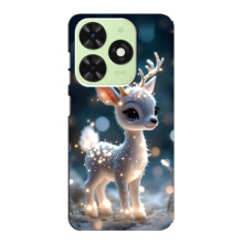 Яркий чехол для Tecno Pop 8 с Зимними Оленятами – Блистающий оленёнок