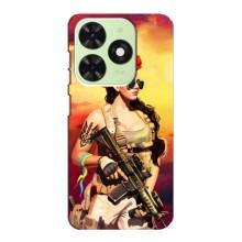 ЗСУ Чохли (TPU) для Tecno Pop 8 – Жінка солдат