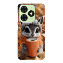 Печатный чехол «Зверята с кофе» для Tecno Pop 8