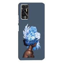 Чехлы (ART) Цветы на TECNO Pova-2 (LE7n) (VPrint) (Цветы на голове)