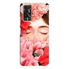 Чехлы (ART) Цветы на TECNO Pova-2 (LE7n) (VPrint) (Глаза в цветах)
