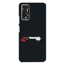 Чехлы (ART) Цветы на TECNO Pova-2 (LE7n) (VPrint) (Неожиданные цветы)