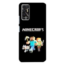 Чехол Майнкрафт на TECNO Pova-2 (LE7n) (AlphaPrint) Minecraft (герои Minecraft)