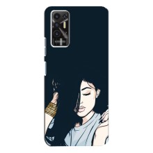 Чехол с печатью для TECNO Pova-2 (LE7n) - (Мода) (AlphaPrint) (Красивая девочка)