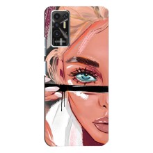 Чехол с печатью для TECNO Pova-2 (LE7n) - (Мода) (AlphaPrint) (Макияж)