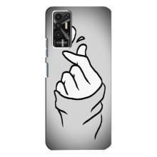 Чехол с принтом для TECNO Pova-2 (LE7n) (AlphaPrint - Знак сердечка)