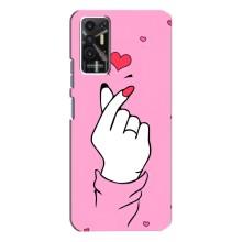 Чехол с принтом для TECNO Pova-2 (LE7n) (AlphaPrint - Знак сердечка)