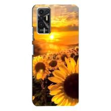 Чехол с Цветами для TECNO Pova-2 (LE7n) (поле подсолнухов)