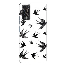 Чехол с птицами на TECNO Pova-2 (LE7n) (VPrint) (Ласточки)