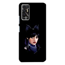 Чехлы Венсдей на TECNO Pova-2 (LE7n) Уэнсдей (AlphaPrint) (серьезная Уэнздей)