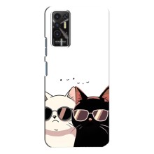 Чехол с рисунком кот на TECNO Pova-2 (LE7n) (Коты в очках)