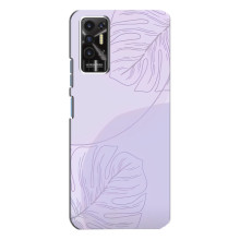 Чохол квітковий дизайн для TECNO Pova-2 (LE7n) – Монстера фіолетова