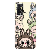 Чехол с Лабубу на TECNO Pova-2 (LE7n) – Коллаж Лабубу