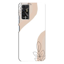 Силконовий чохол з принтом в квітах на TECNO Pova-2 (LE7n) – Нюдовий дизайн