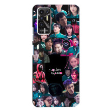 Чехол Гра в кальмара для TECNO Pova-2 (LE7n) – Коллаж игры кальмара