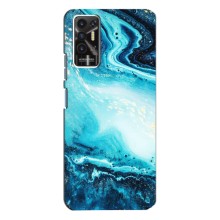 Мраморный чехол на TECNO Pova-2 (LE7n) (VPrint) (Голубой мрамор)