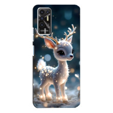 Яскравий чохол для TECNO Pova 2 (LE7n) з Зимові Оленята – Блискуче оленятко