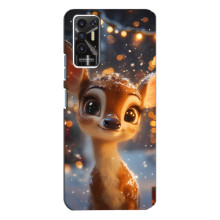 Яскравий чохол для TECNO Pova 2 (LE7n) з Зимові Оленята – Оленятко серед герлянд