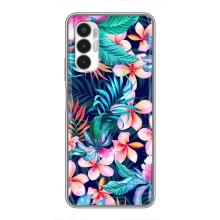Чехол для техно Пова 3 - с принтом (Дизайнерские) (AlphaPrint) (Красочные цветы)