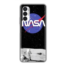 Силиконовый бампер с принтом "Наса" на Tecno POVA 3 (LF7n) (Nasa на луне)