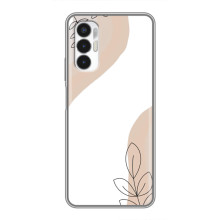 Силиконовый чехол с принтом в цветах на Tecno POVA 3 (LF7n) – Нюдовый дизайн