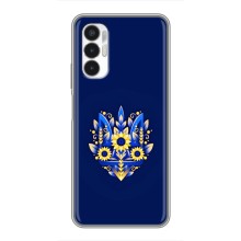 Чехол с украинским гербом на Tecno POVA 3 (LF7n) – Цветочный герб