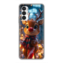 Яркий чехол для Tecno POVA 3 (LF7n) с Зимними Оленятами – Олень в шарфе