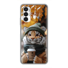Печатный чехол «Зверята с кофе» для Tecno POVA 3 (LF7n) – Тигр с кофе