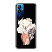 Чехлы (ART) Цветы на Tecno POVA 4 (LG7n) (VPrint) (Білі квіти)