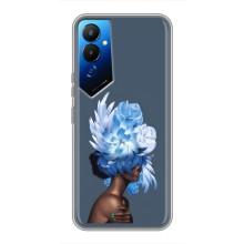 Чехлы (ART) Цветы на Tecno POVA 4 (LG7n) (VPrint) (Квіти на голові)