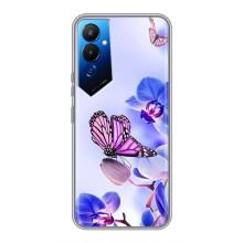 Чохли з квітами для Tecno POVA 4 (LG7n) (VPrint) (Метелик на квітах)