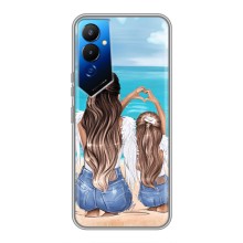 Чехол с печатью для Tecno POVA 4 (LG7n) - (Мама с ребенком) (AlphaPrint) (Мама с доченькой)