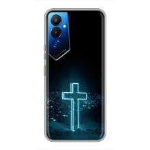 Чехол для Tecno POVA 4 (LG7n) (AlphaPrint) - (Христианские) (Крест и город)