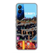 Чехол Майнкрафт на Tecno POVA 4 (LG7n) (AlphaPrint) Minecraft (фон Minecraft)