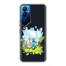 Чехол Майнкрафт на Tecno POVA 4 (LG7n) (AlphaPrint) Minecraft (персонажи Minecraft)