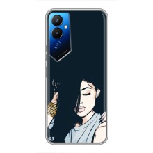 Чехол с печатью для Tecno POVA 4 (LG7n) - (Мода) (AlphaPrint) (Красивая девочка)
