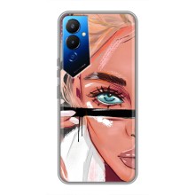 Чехол с печатью для Tecno POVA 4 (LG7n) - (Мода) (AlphaPrint) (Макияж)