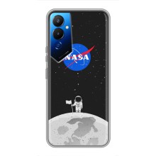 Силиконовый бампер с принтом "Наса" на Tecno POVA 4 (LG7n) (Космонавт NASA)