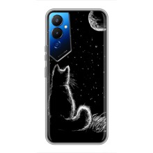 Чехол с принтом для Tecno POVA 4 (LG7n) (AlphaPrint) Модные коты (Котик и луна)