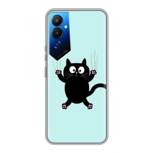 Чехол с принтом для Tecno POVA 4 (LG7n) (AlphaPrint) Модные коты (Падающий кот)