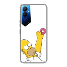 Чехол с Симпсонами для Tecno POVA 4 (LG7n) (VPrint) (Гомер с пончиком)