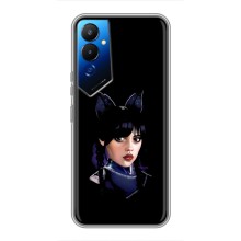 Чехлы Венсдей на Tecno POVA 4 (LG7n) Уэнсдей (AlphaPrint) (серьезная Уэнздей)