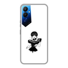 Чехлы Венсдей на Tecno POVA 4 (LG7n) Уэнсдей (AlphaPrint) (танец Уэнздей)